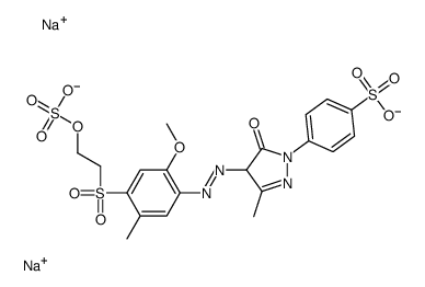 disodium p-[4,5-dihydro-4-[[2-methoxy-5-methyl-4-[[2-(sulphonatooxy)ethyl]sulphonyl]phenyl]azo]-3-methyl-5-oxo-1H-pyrazol-1-yl]benzenesulphonate Structure