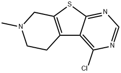 4-氯-7-甲基-5,6,7,8-四氢吡啶并[4',3':4,5]噻吩并[2,3-D]嘧啶结构式
