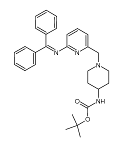 tert-butyl (1-((6-((diphenylmethylene)amino)pyridin-2-yl)methyl)piperidin-4-yl)carbamate结构式