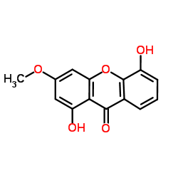 1,5-Dihydroxy-3-methoxyxanthone Structure