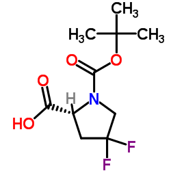 (R)-1-(叔丁氧羰基)-4,4-二氟吡咯烷-2-羧酸结构式