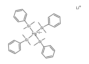 lithium tetrakis(dimethylphenylsilyl)mercurate(II) Structure
