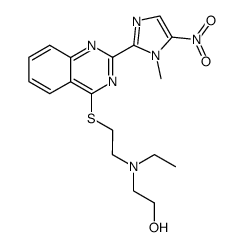 2-(ethyl-{2-[2-(1-methyl-5-nitro-1H-imidazol-2-yl)-quinazolin-4-ylsulfanyl]-ethyl}-amino)-ethanol结构式