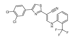 2-[4-(3,4-dichlorophenyl)-1,3-thiazol-2-yl]-3-[2-(trifluoromethyl)anilino]prop-2-enenitrile Structure