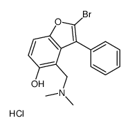 (2-bromo-5-hydroxy-3-phenyl-1-benzofuran-4-yl)methyl-dimethylazanium,chloride Structure