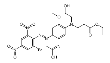 ethyl 3-[5-acetamido-4-[(2-bromo-4,6-dinitrophenyl)diazenyl]-N-(2-hydroxyethyl)-2-methoxyanilino]propanoate Structure