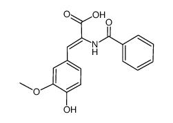 (Z)-α-(benzamido)-β-(4-hydroxy-3-methoxyphenyl)acrylic acid结构式