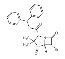 (2S,5R,6S)-BENZHYDRYL 6-BROMO-3,3-DIMETHYL-7-OXO-4-THIA-1-AZABICYCLO[3.2.0]HEPTANE-2-CARBOXYLATE 4-OXIDE structure