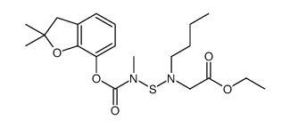 ethyl 2-[butyl-[(2,2-dimethyl-3H-1-benzofuran-7-yl)oxycarbonyl-methylamino]sulfanylamino]acetate Structure