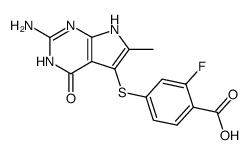 4-[(2-amino-6-methyl-3,4-dihydro-4-oxo-7H-pyrrolo[2,3-d]pyrimidin-5-yl)thio]-2'-fluorobenzoic acid Structure