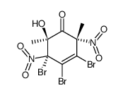 3,4,c-5-tribromo-t-6-hydroxy-2,6-dimethyl-r-2,5-dinitrocyclohex-3-enone Structure
