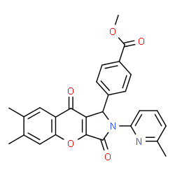 methyl 4-[6,7-dimethyl-2-(6-methylpyridin-2-yl)-3,9-dioxo-1,2,3,9-tetrahydrochromeno[2,3-c]pyrrol-1-yl]benzoate结构式