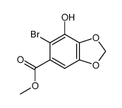Methyl 6-bromo-7-hydroxybenzo[d][1,3]dioxole-5-carboxylate结构式