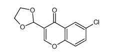 6-chloro-3-(1,3-dioxolan-2-yl)chromen-4-one Structure