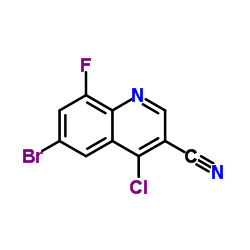 6-溴-4-氯-8-氟-喹啉-3-甲腈结构式