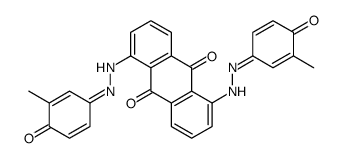 1,5-bis[2-(3-methyl-4-oxocyclohexa-2,5-dien-1-ylidene)hydrazinyl]anthracene-9,10-dione结构式
