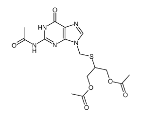 N2-acetyl-9-((1,3-diacetoxy-2-propylthio)methyl)guanine Structure