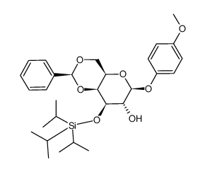 p-methoxyphenyl 4,6-O-benzylidene-3-O-tris(isopropyl)silyl-β-D-galactopyranoside Structure