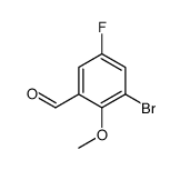 3-溴-5-氟-2-甲氧基苯甲醛结构式