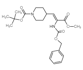 1-Boc-4-(2-Cbz-氨基-2-甲氧基羰基-乙烯基)哌啶结构式