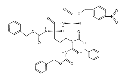 Nα,NG,NG-tribenzyloxycarbonylarginylalanine p-nitrobenzyl ester结构式