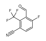 4-fluoro-3-formyl-2-(trifluoromethyl)benzonitrile Structure