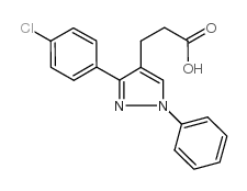 3-(4-氯苯基)-1-苯基吡唑-4-丙酸结构式