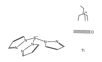 tetraethylammonium (hydrotris-(1-pyrazolyl)borate)Ti(CO)4(1-) Structure