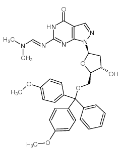 5'-o-dimethoxytrityl-n2-(n,n-dimethylaminomethylene)-8-aza-7-deaza-2'-deoxyguanosine结构式