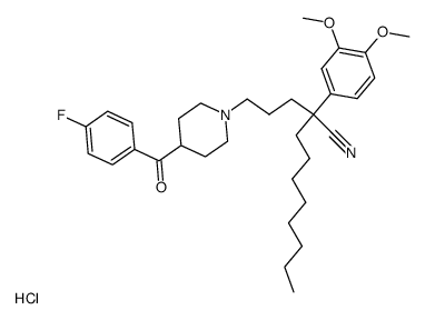 2-(3,4-Dimethoxyphenyl)-5-[4-(4-fluorobenzoyl)-1-piperidinyl]-2-octylvaleronitrile hydrochloride Structure