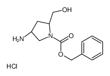 (2R,4S)-1-CBZ-2-羟基甲基-4-氨基吡咯烷盐酸盐结构式