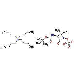Carbamic acid, [2,2-dimethyl-4-oxo-1-(sulfooxy)-3-azetidinyl]-,C-(1,1-dimethylethyl) ester, ion(1-), (S)-, N,N,N-tributyl-1-butanaminium结构式