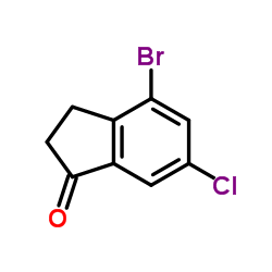 4-溴-6-氯-2,3-二氢-1H-茚-1-酮结构式