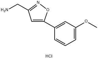 (5-(3-甲氧基苯基)异噁唑-3-基)甲胺盐酸盐结构式