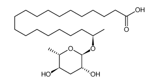 (R)-19-(((2R,3R,5R,6S)-3,5-dihydroxy-6-methyltetrahydro-2H-pyran-2-yl)oxy)icosanoic acid结构式