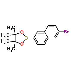 2-(6-溴萘-2-基)-4,4,5,5-四甲基-1,3,2-二氧硼杂环戊烷结构式