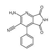 2-amino-3-cyano-4-phenylpyrrol(3,4-b)pyridin-5,7-dione Structure