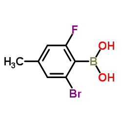 2-Bromo-6-fluoro-4-methylphenylboronic acid structure