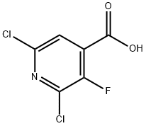 2,6-二氯-3-氟吡啶-4-甲酸结构式
