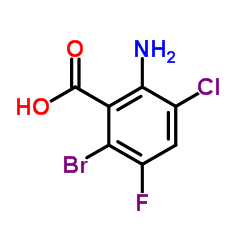 2-氨基-6-溴-3-氯-5-氟苯甲酸结构式