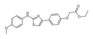 ethyl 2-[4-[2-[(4-methoxyphenyl)amino]-1,3-thiazol-4-yl]phenoxy]acetat e结构式