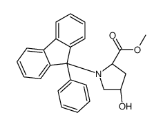 (4R, 2S)-4-Hydroxy-1-(9-phenyl-9H-fluoren-9-yl)-proline Methyl Ester结构式