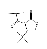 (4S)-4-tert-butyl-3-pivaloyl-1,3-oxazolidine-2-thione结构式
