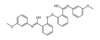 N-(3-methoxyphenyl)-2-[[2-[(3-methoxyphenyl)carbamoyl]phenyl]disulfanyl]benzamide结构式