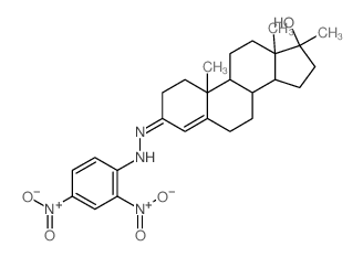 3-[(2,4-dinitrophenyl)hydrazinylidene]-10,13,17-trimethyl-2,6,7,8,9,11,12,14,15,16-decahydro-1H-cyclopenta[a]phenanthren-17-ol结构式