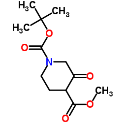 N-Boc-3-氧代哌啶-4-甲酸甲酯结构式