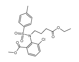 methyl 3-chloro-2-[N-(3-ethoxycarbonyl)propyl-N-p-toluenesulfonyl]aminobenzoate Structure