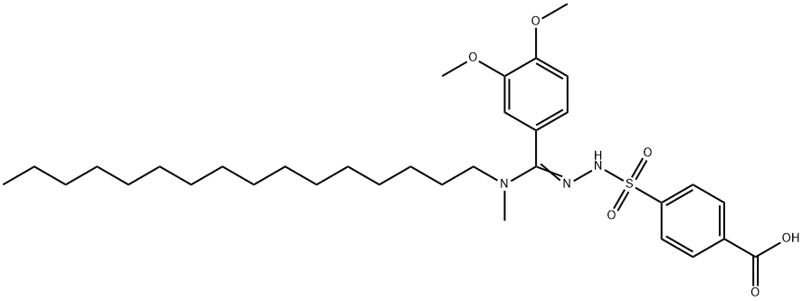 4-sulfobenzoic acid 4-(a-(n-hexadecyl-n-methylamino)veratrylidene)hydrazide Structure