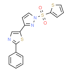 2-Phenyl-5-[1-(2-thienylsulfonyl)-1H-pyrazol-3-yl]-1,3-thiazole结构式