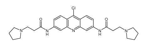N-[9-chloro-6-(3-pyrrolidin-1-yl-propionylamino)-acridin-3-yl]-3-pyrrolidin-1-yl-propionoamide结构式